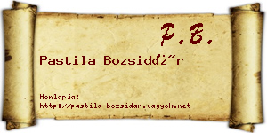 Pastila Bozsidár névjegykártya